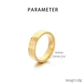 Detail view of a 6mm wide gold stainless steel ring with a hammered texture surface - Hammered Gold Style (KR108640-GC)