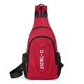 Multifunctional red oxford cloth chest bag with O-TBOST logo and adjustable shoulder strap - Red