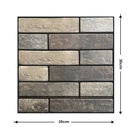 3D vintage self-adhesive wall panel with brown grey brick texture measuring 30x30cm - 504-Antique Brick