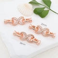 Rose gold infinity pearl clasp with white cubic zirconia in 38mm size for jewelry DIY - Large Infinity / Rose Gold