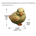 Realistic resin yellow chick figurine Model A with dimensions and white box packaging - Chick Style A