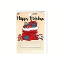 Detail showing dimensions of the wooden Christmas money holder with festive holiday patterns - Gift Bag/Snowman/Gingerbread (Style 8)