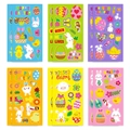 Detalle de 6 hojas de pegatinas de Pascua con conejos y huevos de colores - Juego De 12 Piezas
