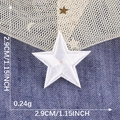 White embroidered star patch with adhesive backing for clothes, 1.15 inch size - White