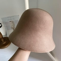Sombrero de lana minimalista color camello con textura de fieltro suave para mujer - M(56-58cm) / Camel