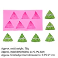 Molde de silicona rosa con 6 cavidades zongzi para fondant y decorado de dulces - 7# B849 Rosa