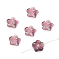 Handgefertigte Glasperlen in Pflaumenblütenform in Lila und Grün für DIY-Schmuck - Dunkelviolett