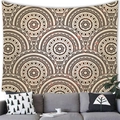 Detail of bohemian mandala tapestry featuring retro brown patterns on a neutral wall - 150x100(Peach Skin) / Multicolor Style 23