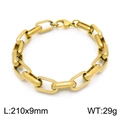 Minimalist golden stainless steel chain bracelet measuring 210x9mm and weighing 29g - Gold Bracelet (KB153346-Z)