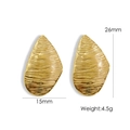 Pendientes de gota con rayas irregulares en acero inoxidable oro 14K de 15mm por 26mm - Dorado