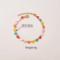 Pulsera con dijes de corazón coloridos en aleación chapada en oro para mujer ajustable - Estilo Corazón