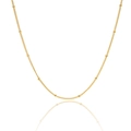 Detail of 18K gold-plated stainless steel satellite chain with polished beads - Starry Satellite Chain