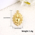 Vista macro del ciondolo a croce di cuore placcato oro 18k con dimensioni 2cm x 1,3cm e peso - Stile Ancora a Croce a Cuore (A0182) / Oro
