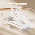 Non-slip white plastic hanger with shoulder grooves, 40cm width for traceless storage - 40cm Hook Style / Glazed Snow White