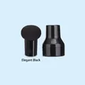 Elegant black mushroom head makeup sponge blender with matching storage base stand - Handle + Storage Box / Classic Black