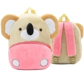 Cute koala plush cartoon children's backpack in beige and pink for toddlers - Koala