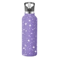 Sparkling purple 32oz rhinestone stainless steel tumbler with straw for car and travel - Purple