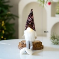30cm Christmas gnome plush with glowing nose and red sequined hat holiday decoration - Purple Long Leg Gnome B