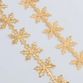Golden snowflake embossed Christmas ribbon for gift wrapping and festive DIY decoration - Snowflake / 3cm*10 Yards / Gold