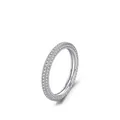 Three-row micro-pave S925 sterling silver ring with shimmering cubic zirconia stones - US 5 / 925 Silver
