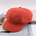 Classic caramel newsboy cap with soft texture displayed on a Kinfolk magazine base - One Size 58cm / Caramel Twill Octagonal Hat