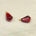 Miniature red pomegranate seed resin pendants with golden hooks for DIY jewelry making - Deep Red Pomegranate Seed