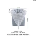 3D spiral Christmas tree silicone mold for candles and soap with detailed dimensions - Mirror Style Spiral Leaf Tree / Milky White