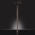 Angled makeup brush with bronze handle showing brown pigment stroke on dark background - Angled Eyeliner Brush