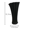 Modern black ceramic vase with irregular texture, dimensions 32.8cm high and 17x12cm base - Classical Vase Tall 32.8CM Black