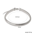 Sleek 12mm silver stainless steel omega choker necklace with lobster clasp and extension - 12mm / Steel