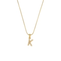 18K gold plated snake chain necklace with pearl-studded letter K pendant for women - Letter K