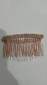 Elegante pettine per capelli in oro rosa con tre file di strass scintillanti da sposa - Oro rosa
