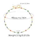 Boho daisy beaded choker in pink and blue finish with dimensions and weight specs - Daisy Beads (KN0260)