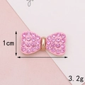 Rosa Strass-Schleife für DIY-Handwerk, 1 cm hoch und 3,2 g schwer, Detailansicht - D276 Rosa Lackierte Schleife (Klein)