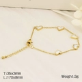 Elegant gold titanium bracelet featuring heart-shaped mother of pearl charms for women - Heart Style (KB182717-HM)