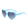 Fashionable heart-shaped sunglasses with light blue frames and dark grey gradient lenses - Blue Frame Gradient Gray Polarized