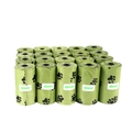 Bulk pack of 20 rolls of green biodegradable dog poop bags with black paw print patterns - Solid Color Without Print / 1.5mil Army Green Paw Print (Paper Core)