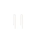 Pendientes largos de plata S925 de estilo minimalista con acabado en oro rosa - Oro rosa