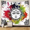 Tapisserie murale bohème soleil et lune avec taches de couleurs sur mur industriel - 73X95CM (Brossé Transfrontalier) / GT519-6 Soleil Encre Coloré