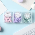 Set de pinces à dessin pastel macaron dans des boîtes transparentes pour bureau - Pinces à Tête Ronde