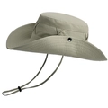 Outdoor wide brim sun hat in khaki quick-dry fabric with adjustable chin strap - Khaki