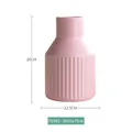 Modern minimalist ceramic flower vase in matte pink finish with vertical textured stripes - Large / Matte Pink