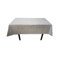Disposable white rectangular tablecloth with gold star patterns for birthday party decor - White with Gold Stars