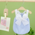 Abito tutu azzurro per animali domestici con spalline bianche e un grande fiocco - XS / Blu