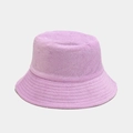 Detail of light purple terry cloth bucket hat with reinforced stitched brim texture - M(56-58cm) / Light Purple
