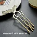 Pic à cheveux papillon doré de style vintage avec dents ondulées, longueur de 11,5 cm - Style Queue de Poisson Lisse (135#) / Or