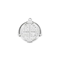 Silver ICXC NIKA rotating circle pendant in stainless steel with relief engraving - Silver