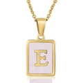 Pink Shell Letter E Style (With Chain)