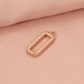 Rose gold rectangular twisted pendant with woven texture and top ring attachment - Rose Gold Twist Square Pendant