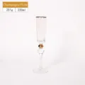 Handgefertigtes 220ml Kristall-Champagnerglas mit Goldrand und goldenem Kugeldetail - Goldrand Perlen Champagnerflöte